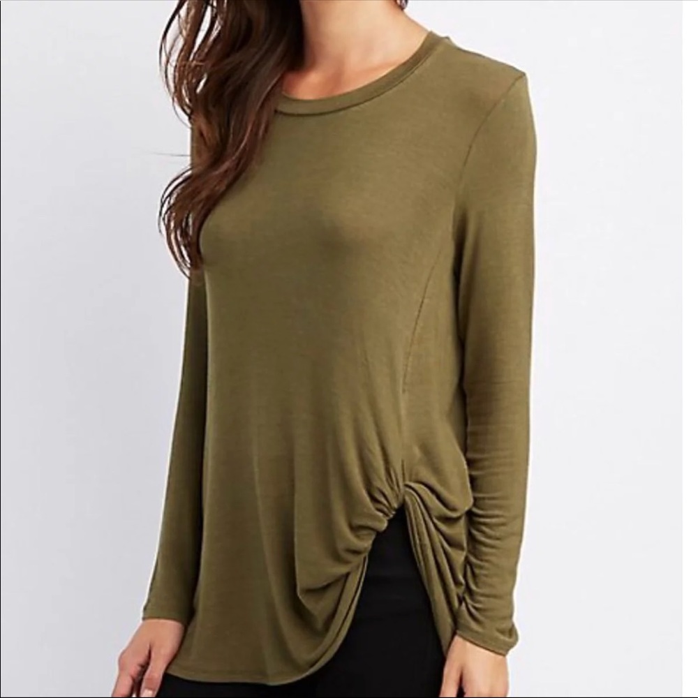 Charlotte Russe Green Twist Tunic